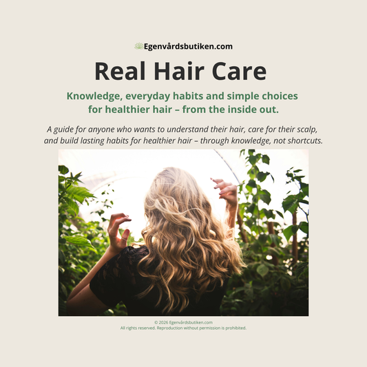 Your Guide – Real Hair Care, front cover. Knowledge, everyday habits and simple choices for healthier hair.