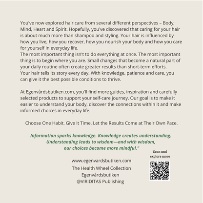Your Guide – Real Hair Care, back cover with QR code to The Health Wheel Collection.
