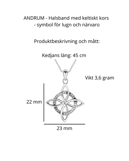 ANDRUM – Halsband med keltiskt kors – symbol för lugn och närvaro