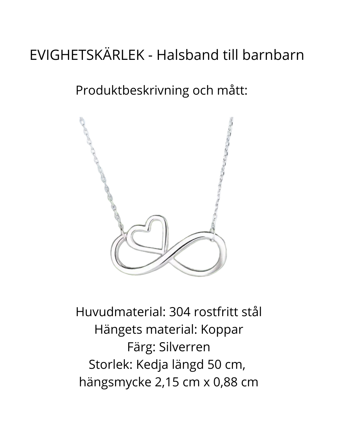 EVIGHETSKÄRLEK – Halsband till barnbarn från mor- eller farföräldrar