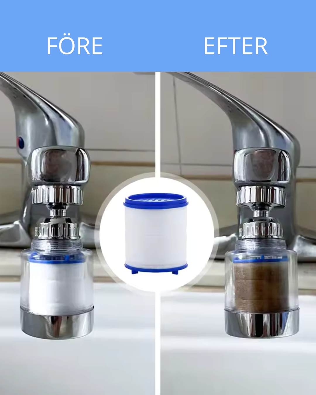 FRISKT FLÖDE SET – FRÄSCHHET kranfilter med FRISKHET vattenfilter i flerpack