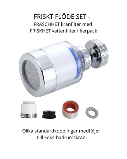 FRISKT FLÖDE SET – FRÄSCHHET kranfilter med FRISKHET vattenfilter i flerpack