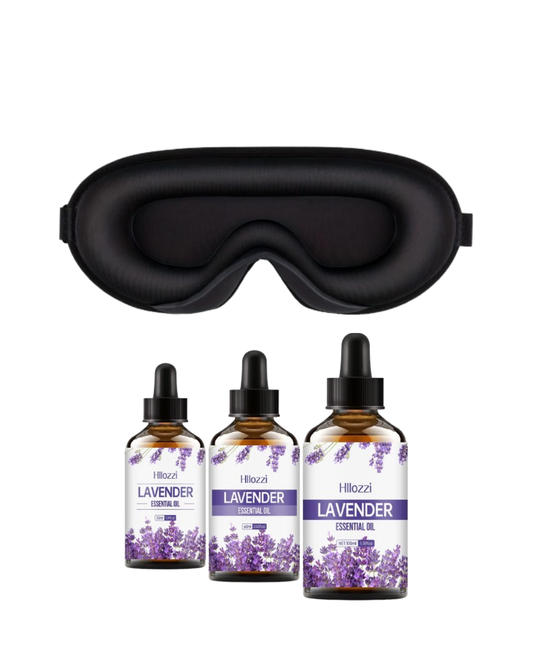 KVÄLLSRITUAL Sömnkit – Svart 3D sovmask och lavendelolja 30 ml för djupare sömn