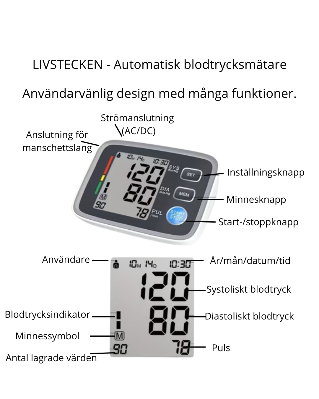 LIVSTECKEN – Automatisk blodtrycksmätare