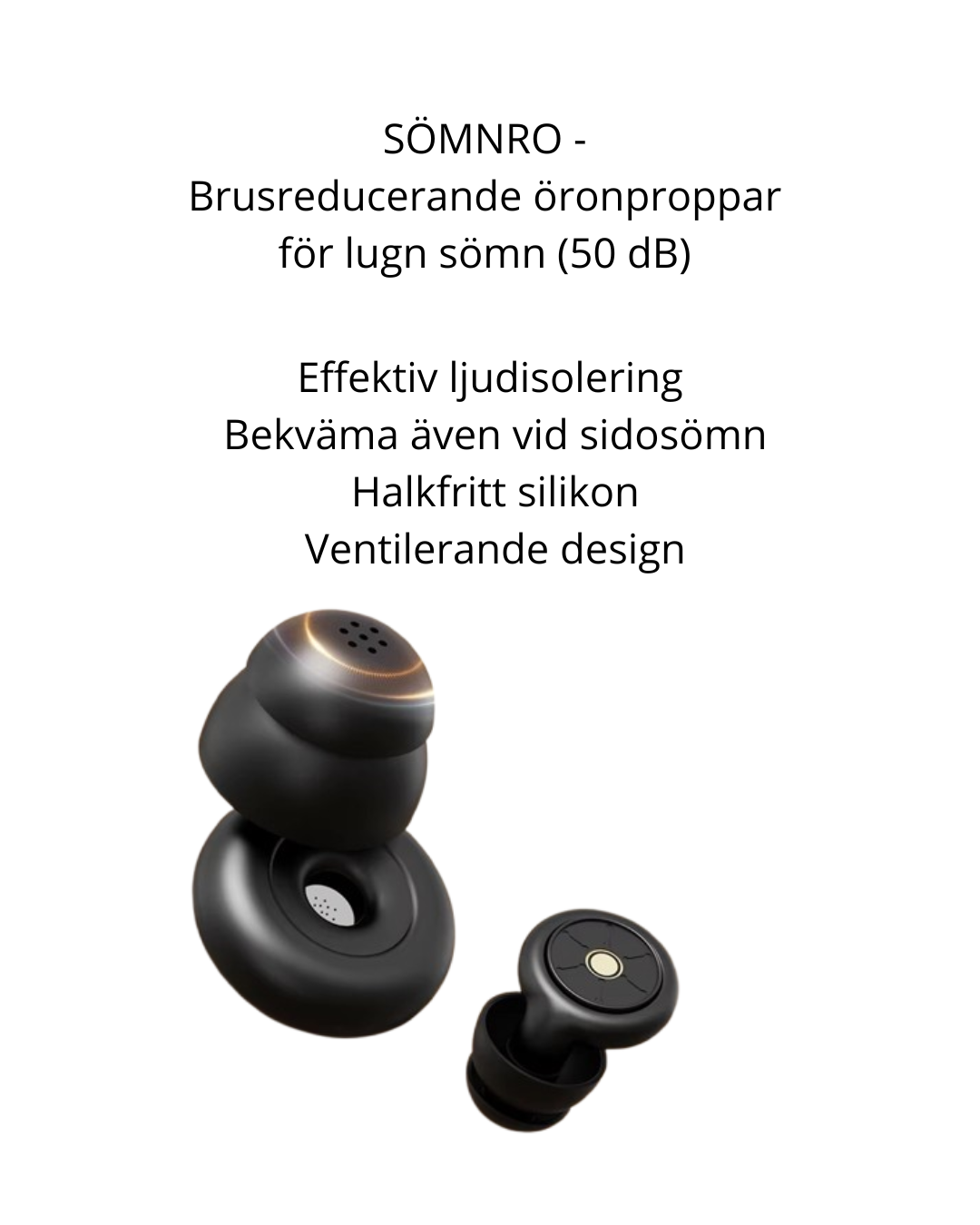 SÖMNRO – Brusreducerande öronproppar för lugn sömn (50 dB)