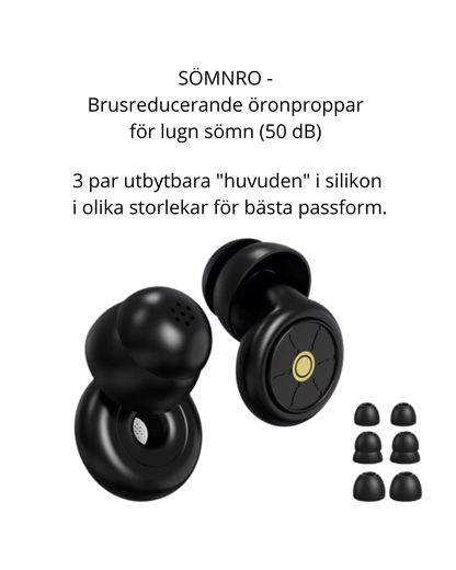 SÖMNRO – Brusreducerande öronproppar för lugn sömn (50 dB)