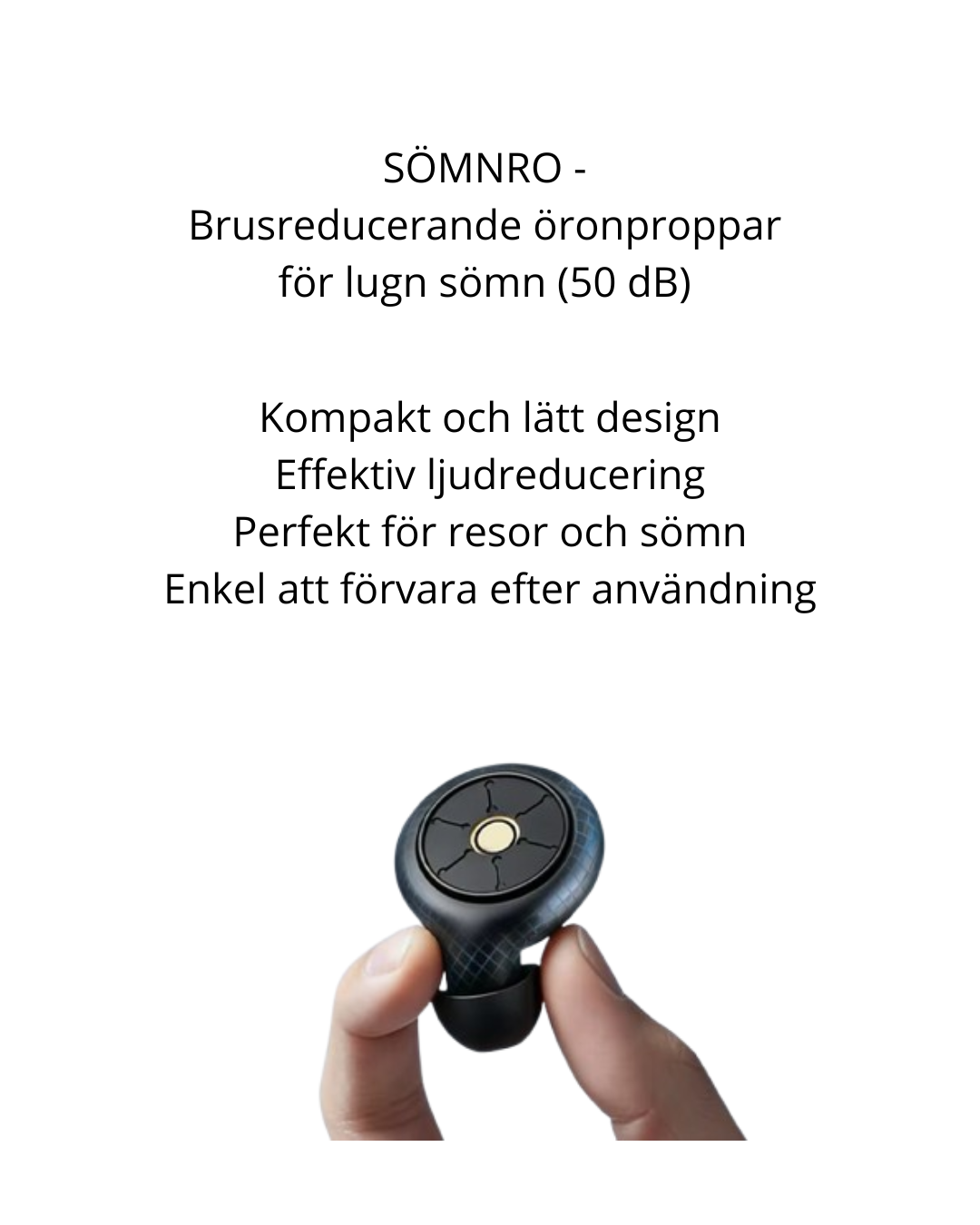 SÖMNRO – Brusreducerande öronproppar för lugn sömn (50 dB)