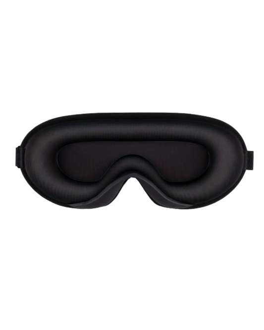 STILLHET – Svart ergonomisk 3D sovmask med tryckfri design och justerbart band
