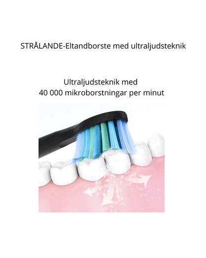 STRÅLANDE – Elektrisk tandborste med ultraljud för djuprengöring