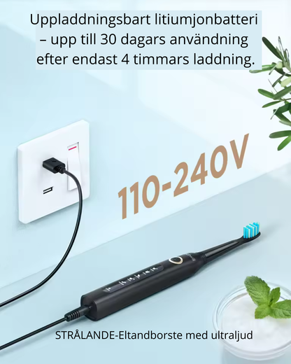 STRÅLANDE – Elektrisk tandborste med ultraljud för djuprengöring
