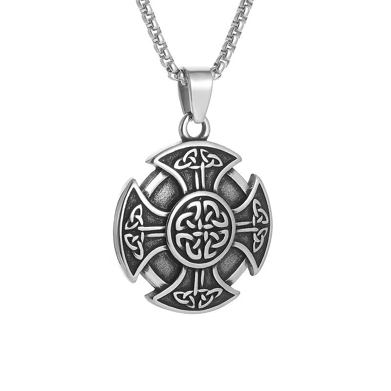 SKÖLDRO halsband med vikingakors och keltisk knut – unisex smycke